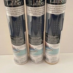 Iron On Gold Foil Transfers Gold Stars 12 Rolls 8 Inches by 31 Inches Laliberi